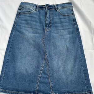 Denim Midi Skirt Curve Appeal a line 28 inches 6